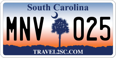 SC license plate MNV025