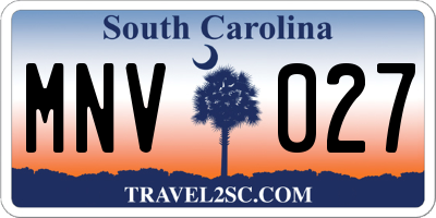 SC license plate MNV027