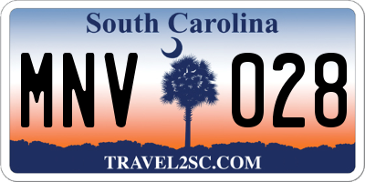 SC license plate MNV028