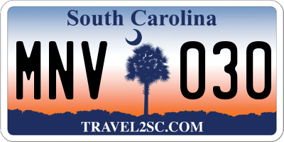 SC license plate MNV030