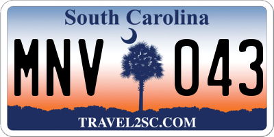 SC license plate MNV043