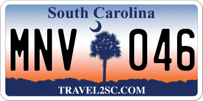 SC license plate MNV046