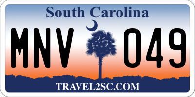 SC license plate MNV049
