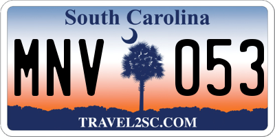 SC license plate MNV053