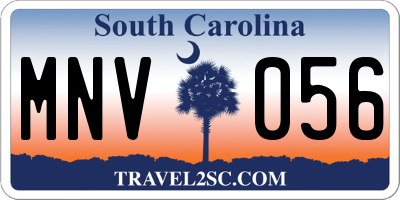 SC license plate MNV056