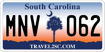 SC license plate MNV062