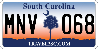 SC license plate MNV068