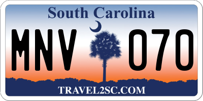 SC license plate MNV070
