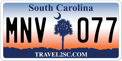 SC license plate MNV077