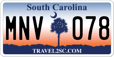 SC license plate MNV078