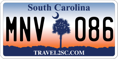 SC license plate MNV086