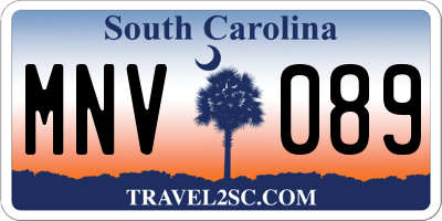 SC license plate MNV089