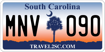 SC license plate MNV090