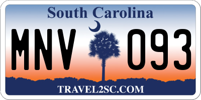 SC license plate MNV093