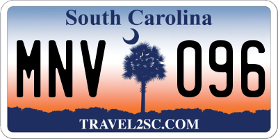 SC license plate MNV096