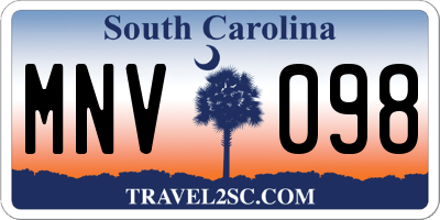SC license plate MNV098
