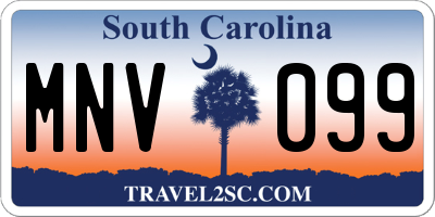 SC license plate MNV099