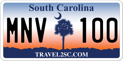 SC license plate MNV100