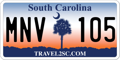 SC license plate MNV105