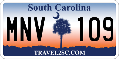 SC license plate MNV109