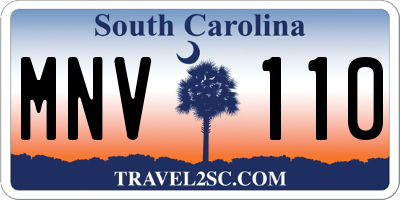 SC license plate MNV110