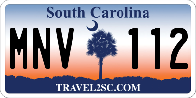 SC license plate MNV112