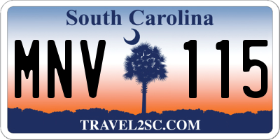 SC license plate MNV115