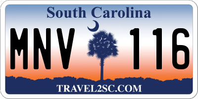 SC license plate MNV116