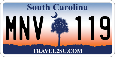 SC license plate MNV119
