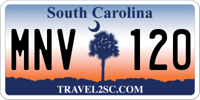 SC license plate MNV120