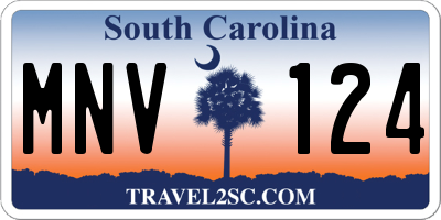 SC license plate MNV124