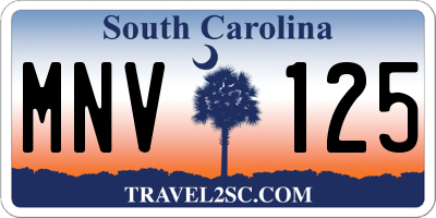 SC license plate MNV125