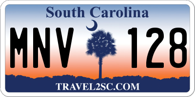 SC license plate MNV128
