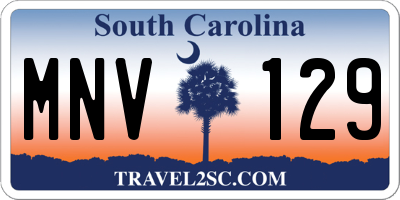 SC license plate MNV129