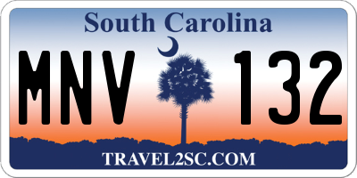 SC license plate MNV132