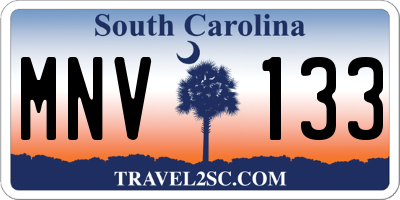 SC license plate MNV133