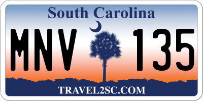 SC license plate MNV135