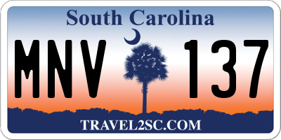 SC license plate MNV137