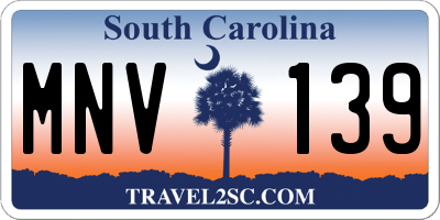 SC license plate MNV139