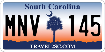 SC license plate MNV145