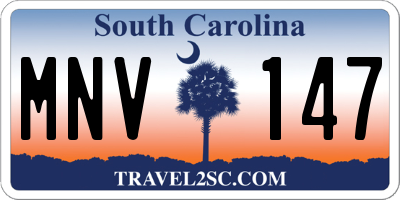 SC license plate MNV147