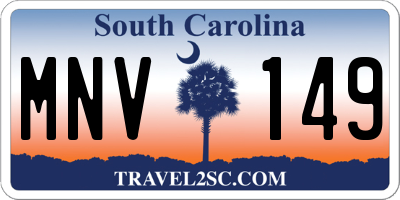 SC license plate MNV149