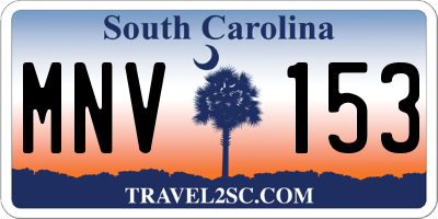 SC license plate MNV153