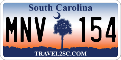 SC license plate MNV154