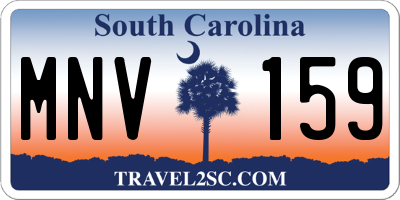 SC license plate MNV159
