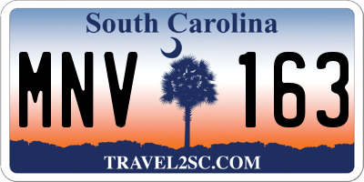 SC license plate MNV163