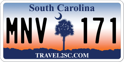 SC license plate MNV171