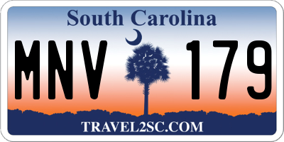 SC license plate MNV179