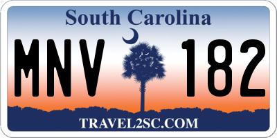 SC license plate MNV182