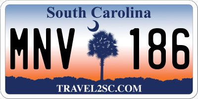 SC license plate MNV186
